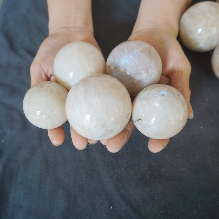5KG 11LB 15Pcs Natural Blue Rainbow Moonstone Belomorite Crystal Sphere Ball Healing
