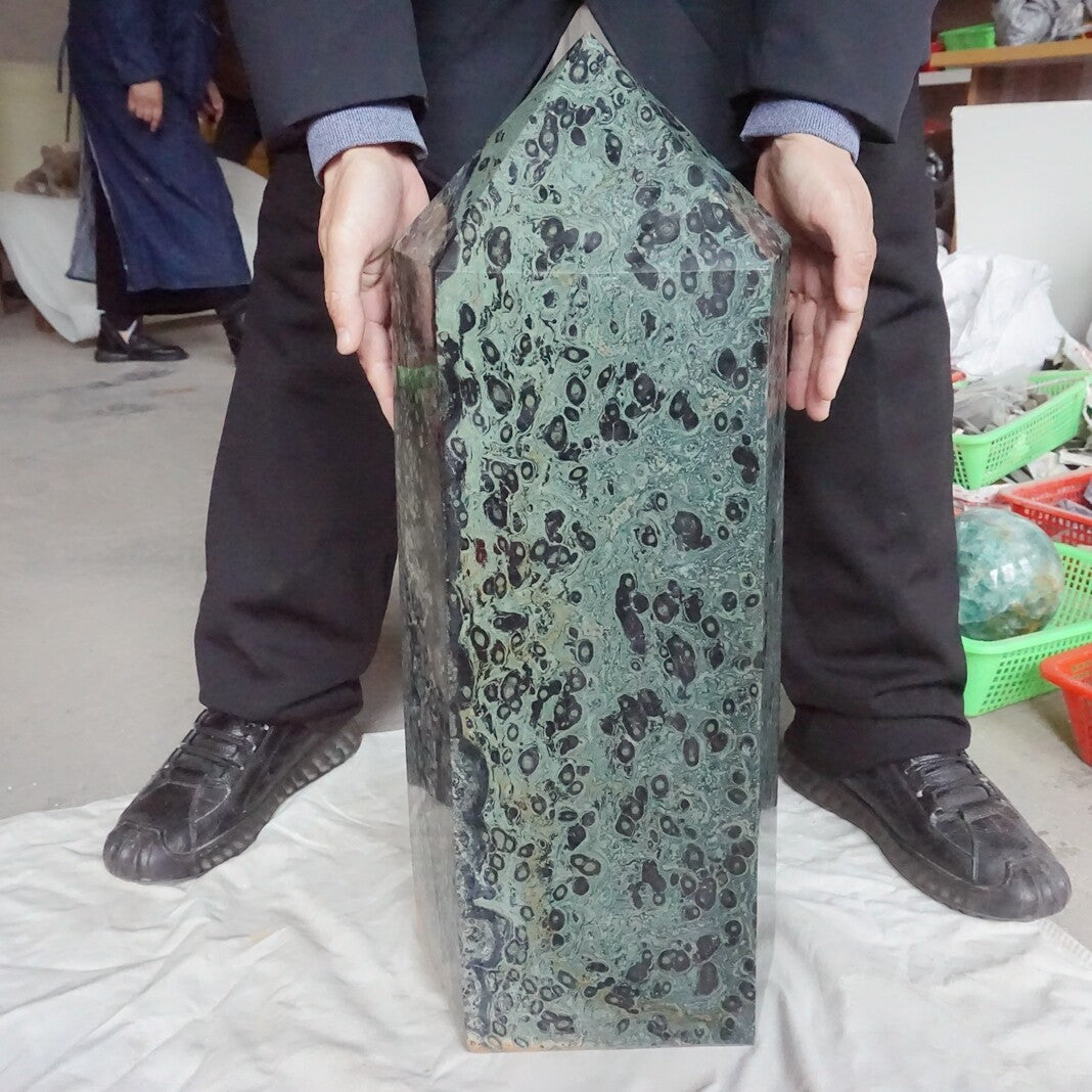 50KG 112LB Huge Natural Stromatolite Kambaba Crystal Jasper Stone Point Tower Healing