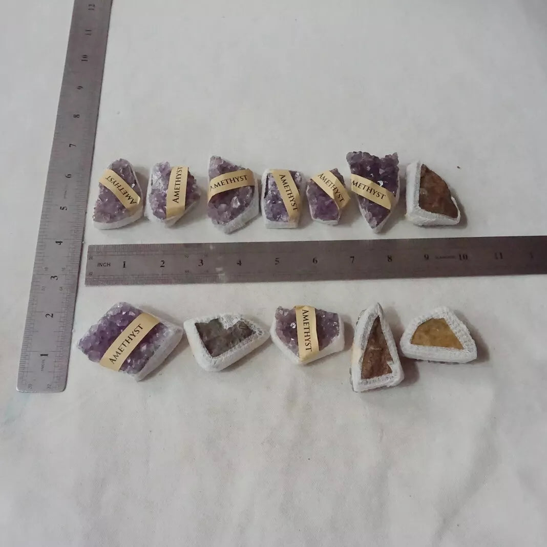 5 Boxes,60Pcs Raw Natural Purple Amethyst Quartz Crystal Cluster Points Brazil.Wholesales Lot.