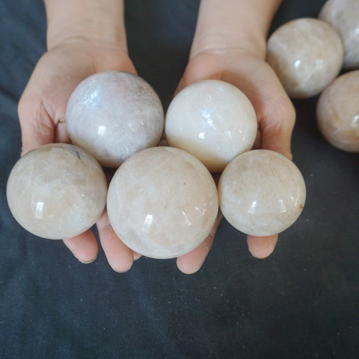 5KG 11LB 15Pcs Natural Blue Rainbow Moonstone Belomorite Crystal Sphere Ball Healing