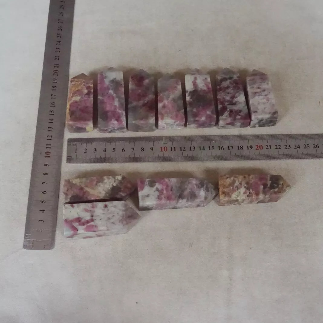 2KG,4.4LB 22Pcs Natural Red Tourmaline Quartz Crystal Points Tower Obelisk Healing,Wholesales Lot.