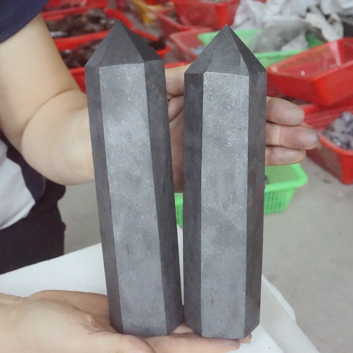 10Pcs 5KG Big Natural Shungite Protect Radiation Crystal Point Tower Healing Russia