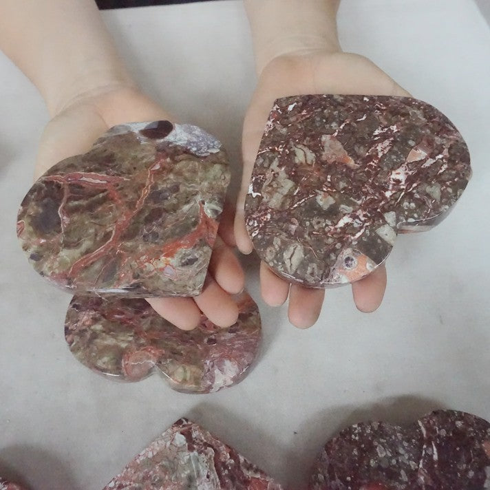 10Pcs 6LB Natural Money Agate Wealth Abundance Crystal Heart Chakra Stone Healing