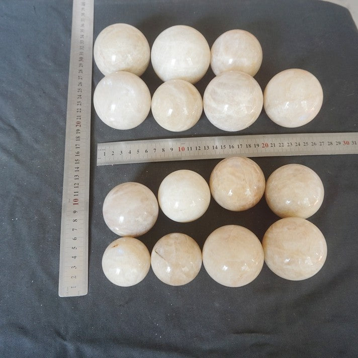 5KG 11LB 15Pcs Natural Blue Rainbow Moonstone Belomorite Crystal Sphere Ball Healing
