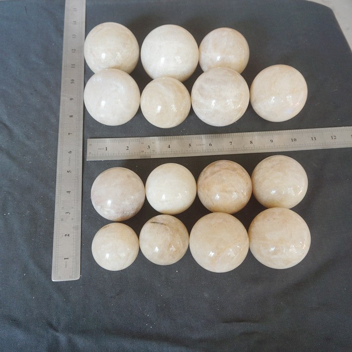 5KG 11LB 15Pcs Natural Blue Rainbow Moonstone Belomorite Crystal Sphere Ball Healing