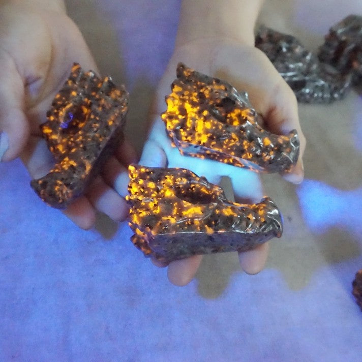 20Pcs 3.2KG 7LB Yooperlite Fire Stone Crystal Dragon Flashing Flame Under Ultraviolet Wholesales