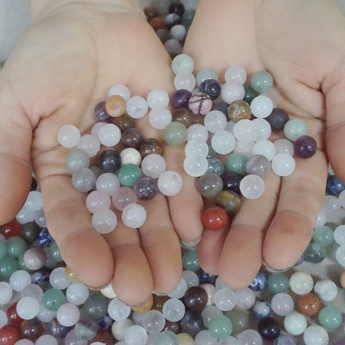 11LB 3600Pcs Tiny Natural Quartz Crystal Jasper Ball Diverse Stone Healing 10mm