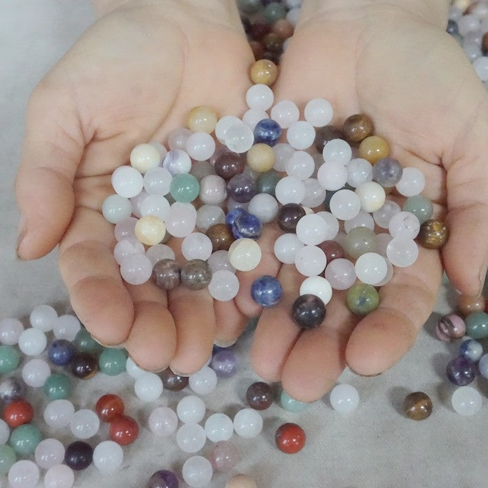 11LB 3600Pcs Tiny Natural Quartz Crystal Jasper Ball Diverse Stone Healing 10mm