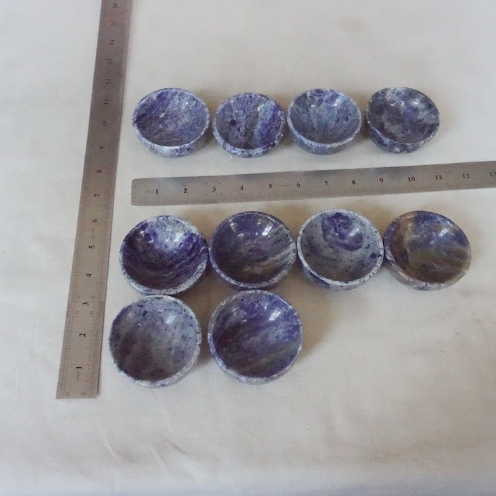10Pcs 3.3LB Natural Blue Sodalite Stone Quartz Crystal Bowl Carving Healing wholesales