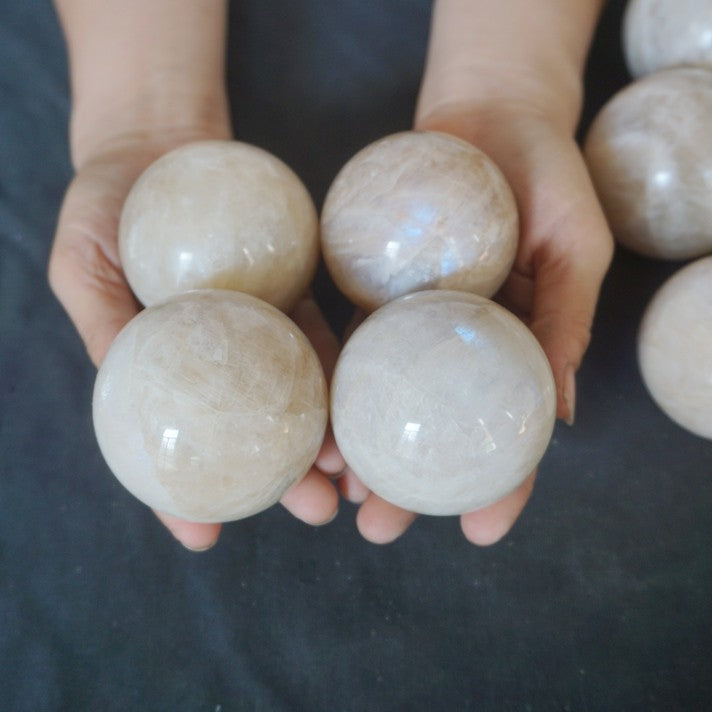 5KG 11LB 15Pcs Natural Blue Rainbow Moonstone Belomorite Crystal Sphere Ball Healing