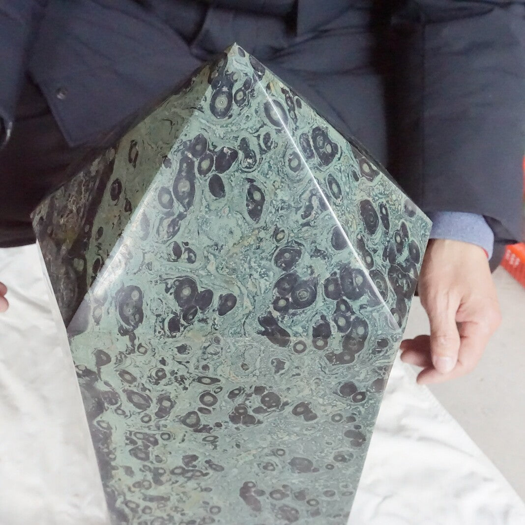 50KG 112LB Huge Natural Stromatolite Kambaba Crystal Jasper Stone Point Tower Healing