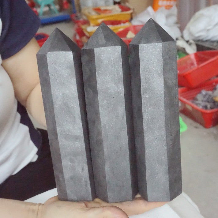 10Pcs 5KG Big Natural Shungite Protect Radiation Crystal Point Tower Healing Russia
