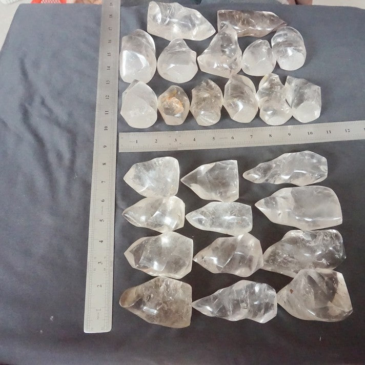 5KG 11LB 25Pcs Natural Clear White Quartz Crystal Flame Point Carved Polished Healing