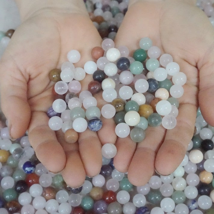 11LB 3600Pcs Tiny Natural Quartz Crystal Jasper Ball Diverse Stone Healing 10mm