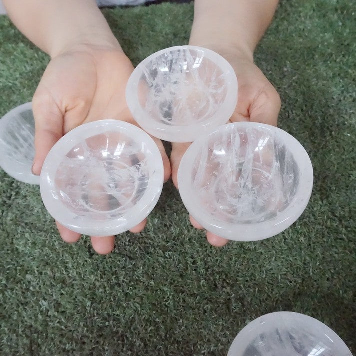 10Pcs 4.6LB Natural White Clear Quartz Crystal Bowl Carving Healing Wholesales