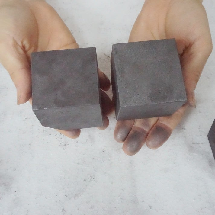 10Pcs 4.5LB Natural Shungite Protect Radiation Crystal Square Heptahedron Healing 5cm
