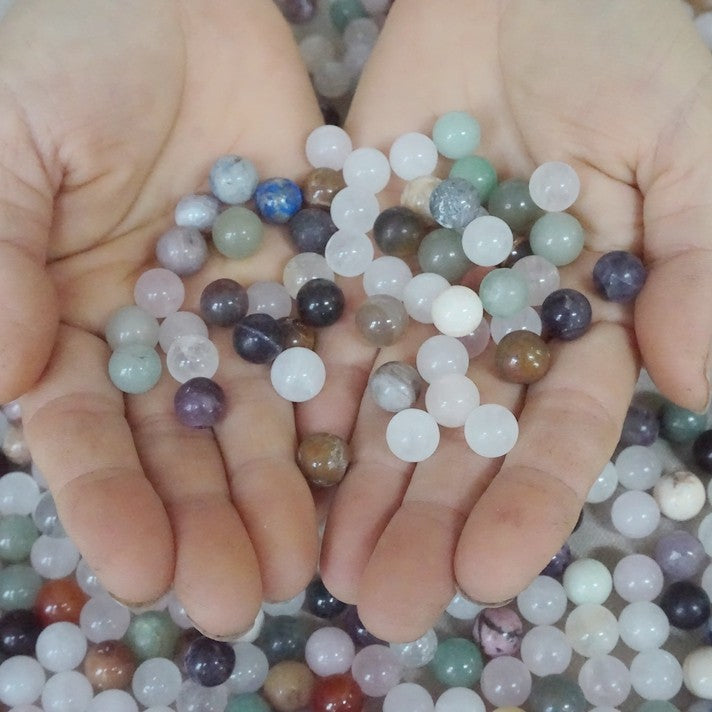11LB 3600Pcs Tiny Natural Quartz Crystal Jasper Ball Diverse Stone Healing 10mm