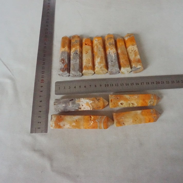 22Pcs 2KG 4.4LB Natural Bumble Bee Jasper Quartz Crystal Point Tower Obelisk Healing