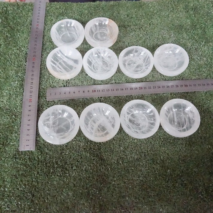 10Pcs 4.6LB Natural White Clear Quartz Crystal Bowl Carving Healing Wholesales
