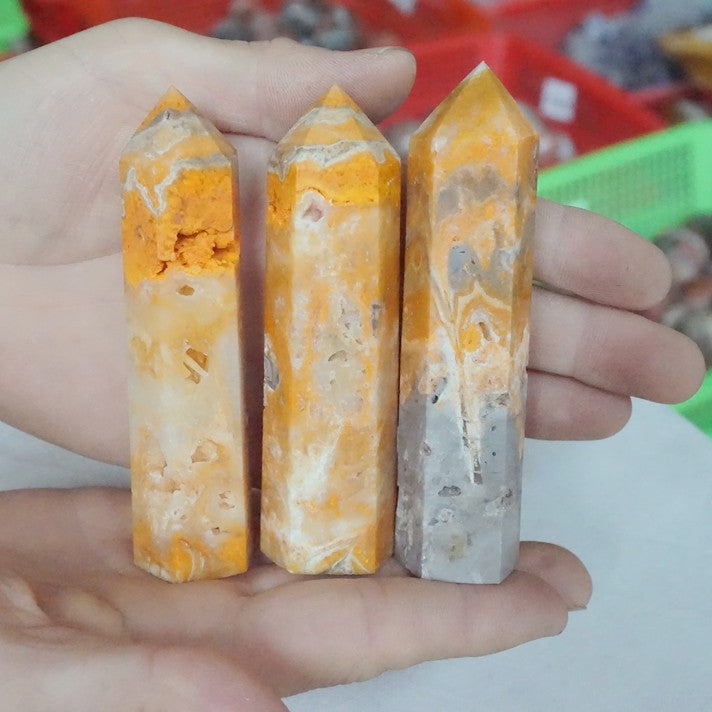 22Pcs 2KG 4.4LB Natural Bumble Bee Jasper Quartz Crystal Point Tower Obelisk Healing