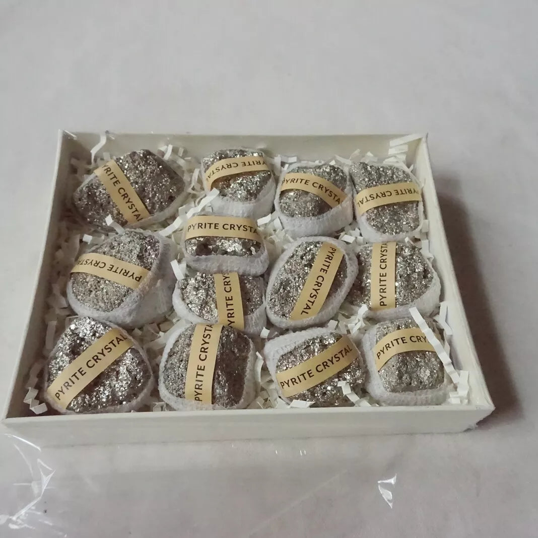 5 Boxes 65Pcs Natural Golden Pyrite Crystal Rocks Gem Stone Fool's Gold ,Wholesales