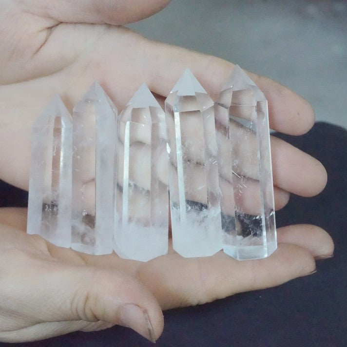 50Pcs 2kg 4.4LB Natural Clear White Quartz Crystal Point Tower Polished Healing Wholesales