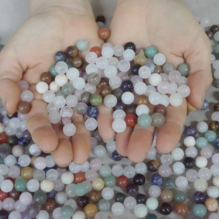 11LB 3600Pcs Tiny Natural Quartz Crystal Jasper Ball Diverse Stone Healing 10mm