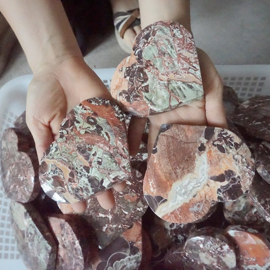 10Pcs 6LB Natural Money Agate Wealth Abundance Crystal Heart Chakra Stone Healing