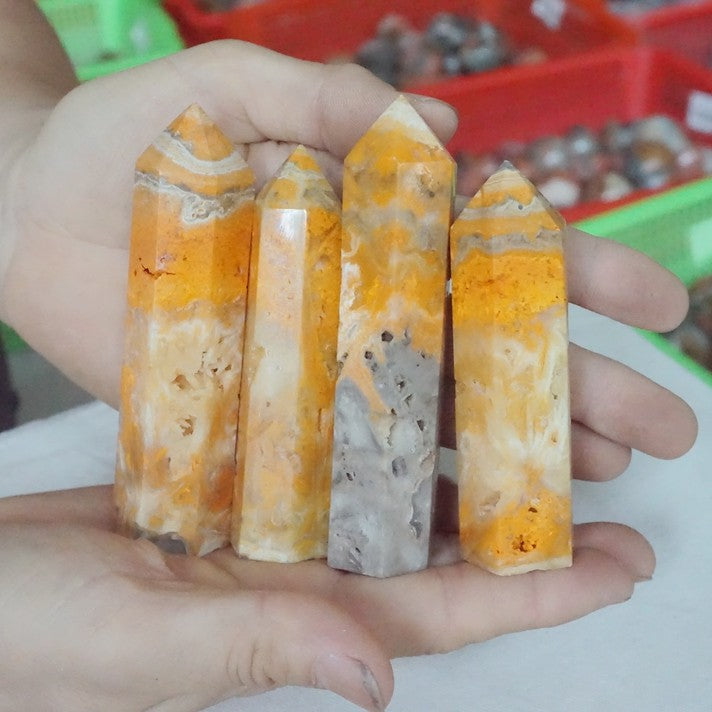 22Pcs 2KG 4.4LB Natural Bumble Bee Jasper Quartz Crystal Point Tower Obelisk Healing