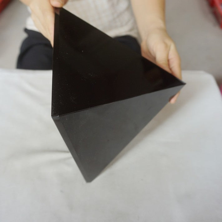 14.9LB 7.7" Natural Reiki Energy Charged Black Obsidian Pyramid Crystal Healing