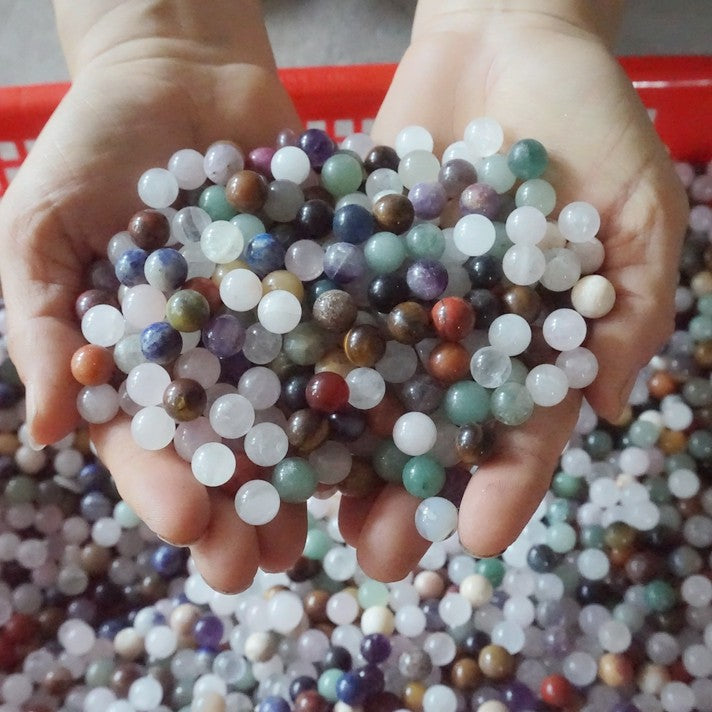 11LB 3600Pcs Tiny Natural Quartz Crystal Jasper Ball Diverse Stone Healing 10mm