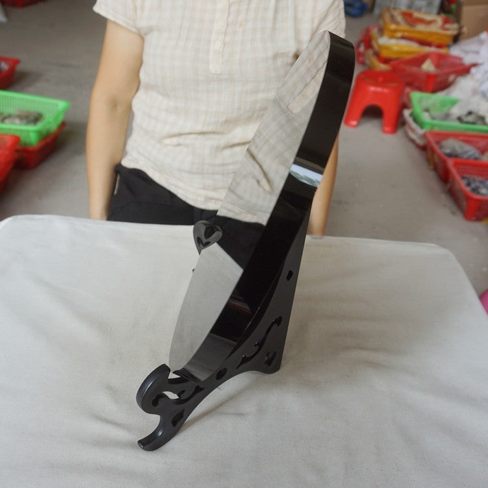 7.6LB 11.6" Big Natural Obsidian Quartz Crystal Mirror Disc Carving Healing 30cm