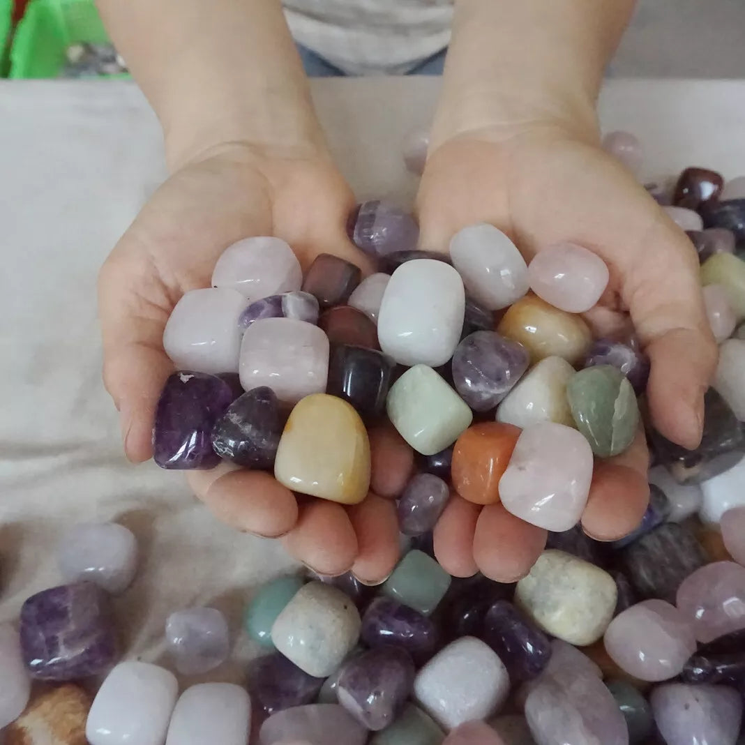 5KG 11LB 370Pcs Natural Quartz Crystal Jasper Cube Cuboid Mixed Tumble Stone Healing