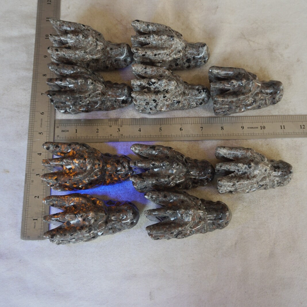 10Pcs 10cm Yooperlite Fire Stone Crystal Dragon Flashing Flame Under Ultraviolet