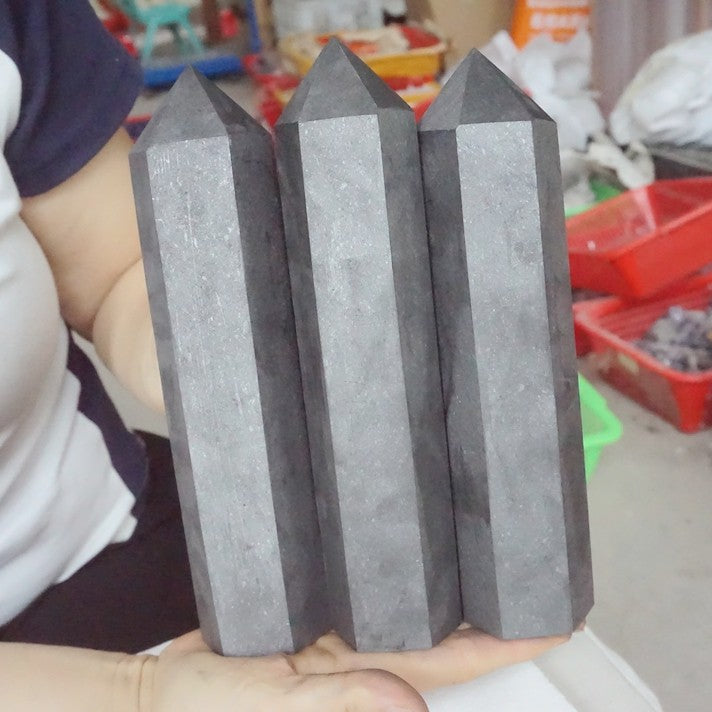 10Pcs 5KG Big Natural Shungite Protect Radiation Crystal Point Tower Healing Russia