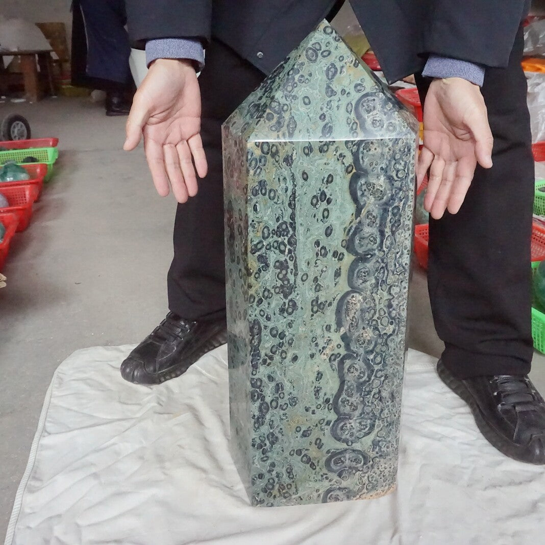 50KG 112LB Huge Natural Stromatolite Kambaba Crystal Jasper Stone Point Tower Healing