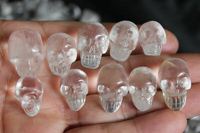 20 Pieces Tiny Natural Clear Quartz Crystal Skulls Carved by hand From China