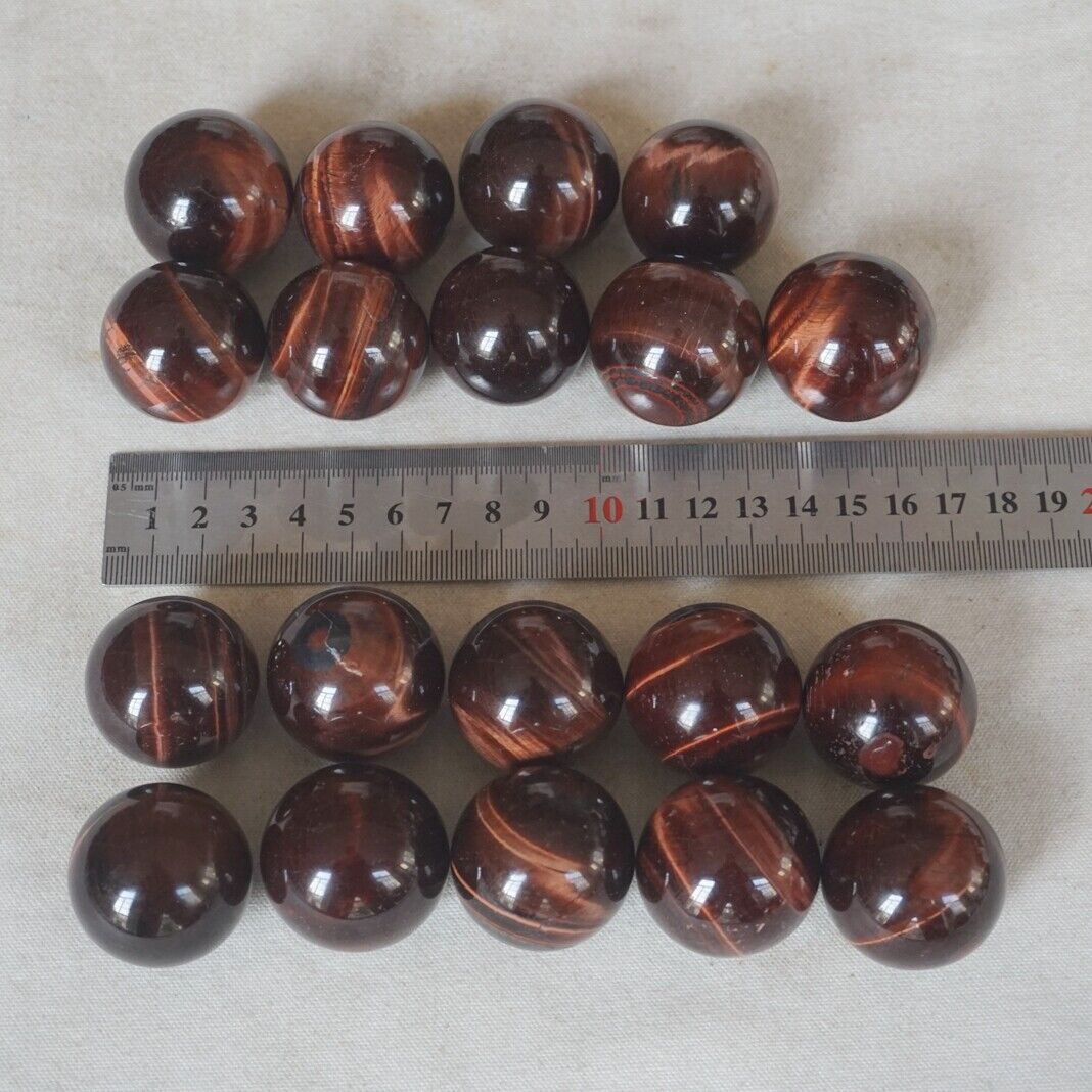 2KG 4.4LB 38Pcs Natural Red Tiger Eye Quartz Crystal Sphere Ball Healing 32-34mm