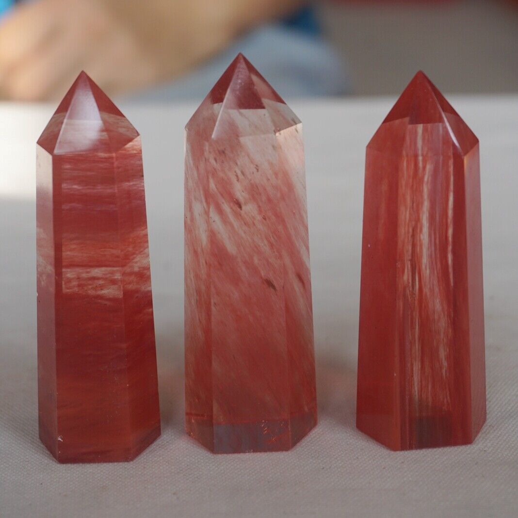 2KG 4.4LB 36Pcs Red Smelt Melting Quartz Crystal Point Tower Polished Healing