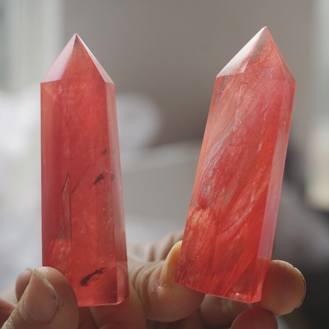 2KG 4.4LB 36Pcs Red Smelt Melting Quartz Crystal Point Tower Polished Healing