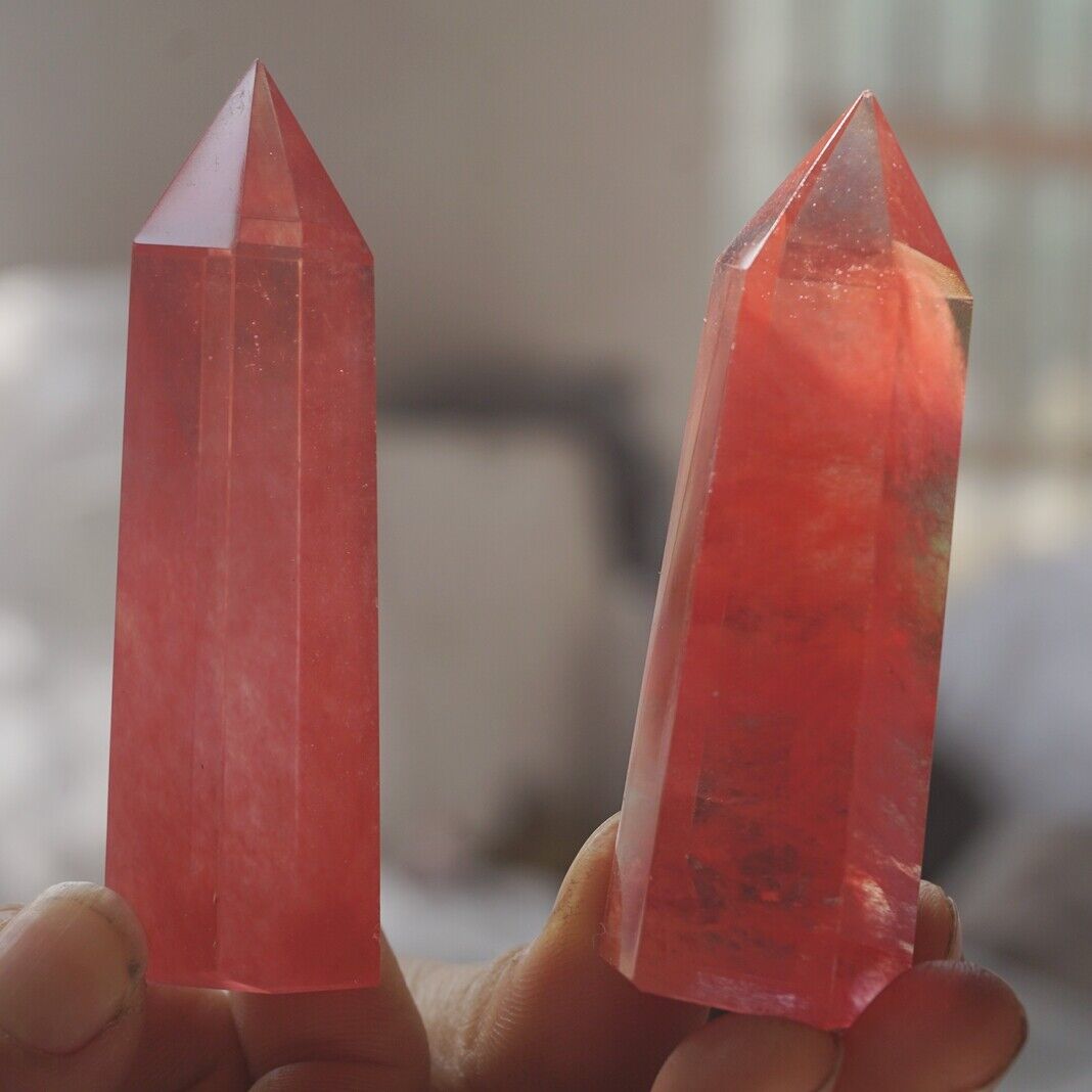 2KG 4.4LB 36Pcs Red Smelt Melting Quartz Crystal Point Tower Polished Healing