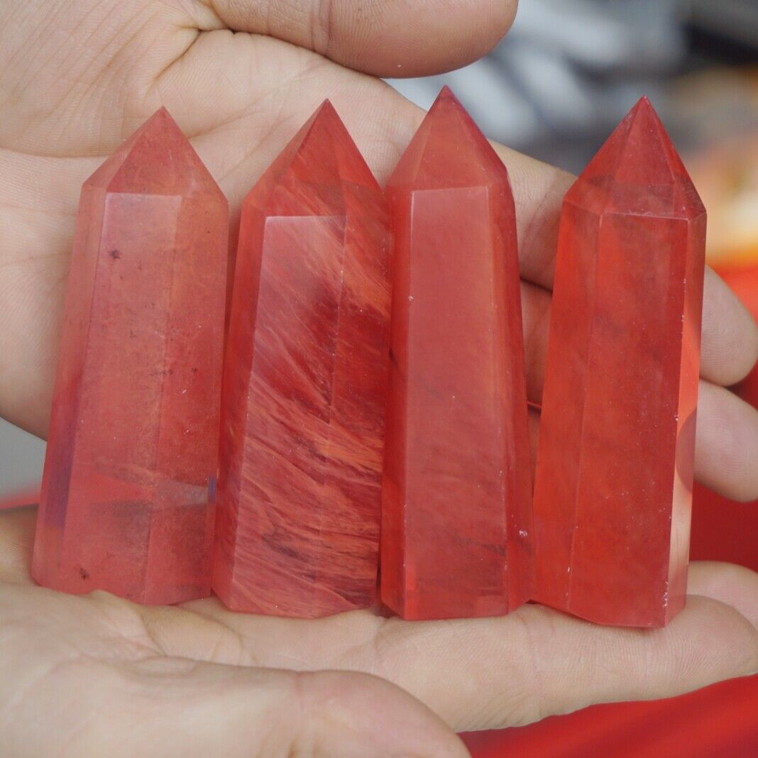 2KG 4.4LB 36Pcs Red Smelt Melting Quartz Crystal Point Tower Polished Healing