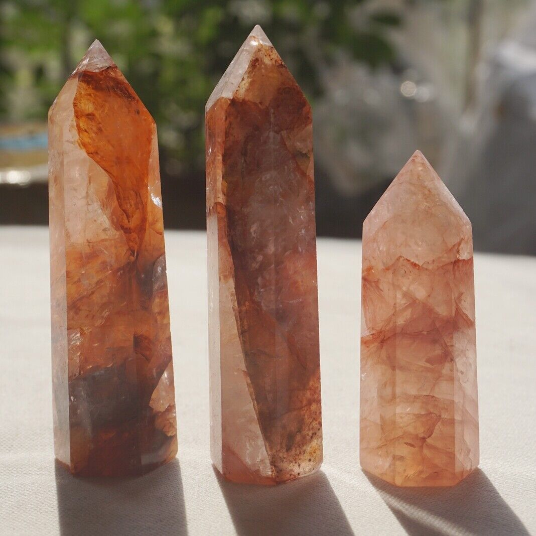 2KG 4.4LB 30Pcs Natural Red Hematoid Quartz Crystal Point Tower Polished Healing