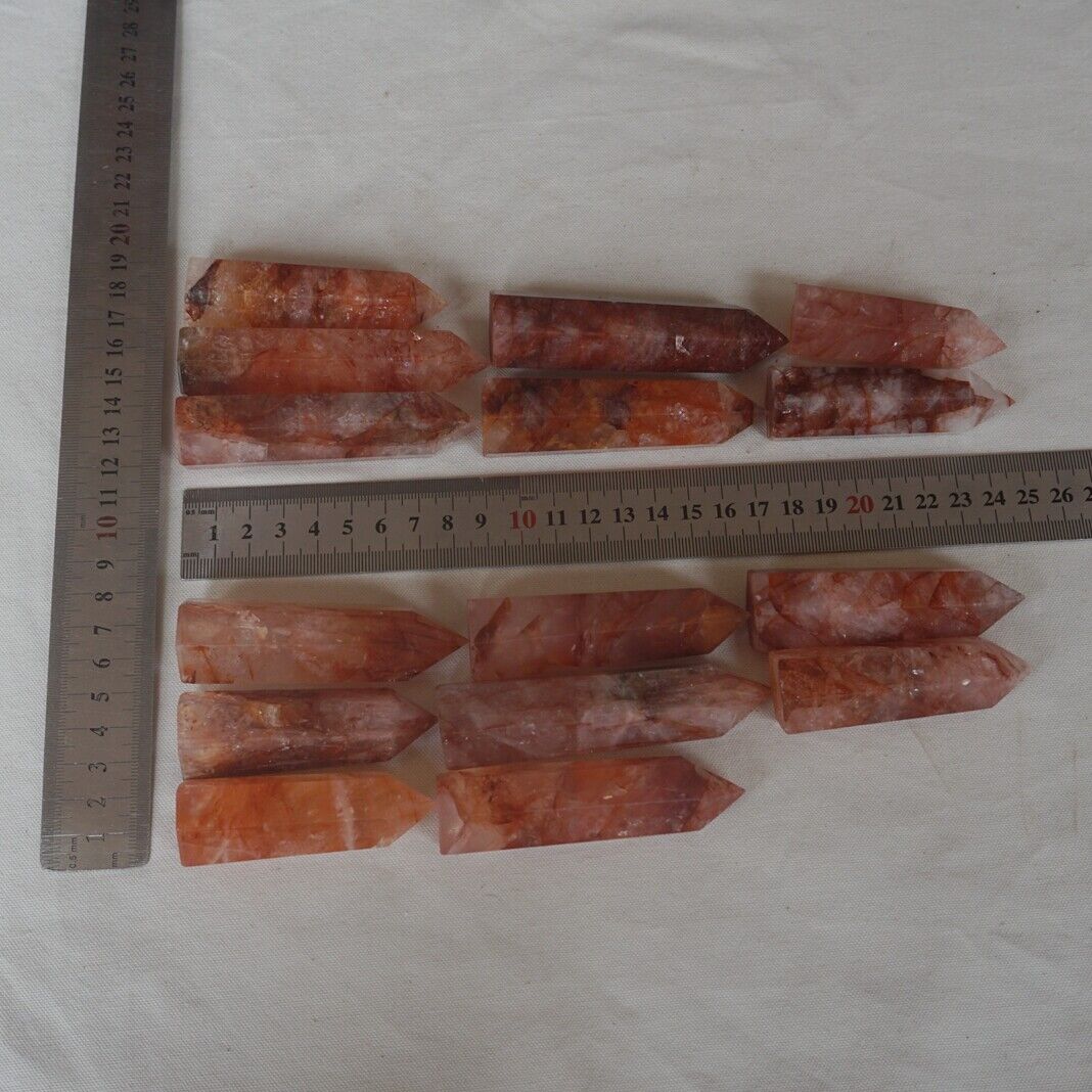 2KG 4.4LB 30Pcs Natural Red Hematoid Quartz Crystal Point Tower Polished Healing