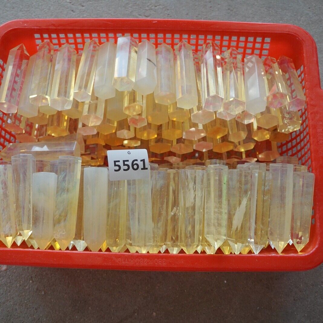 2KG 4.4LB 32Pcs Yellow Smelt Melting Quartz Crystal Point Tower Polished Healing