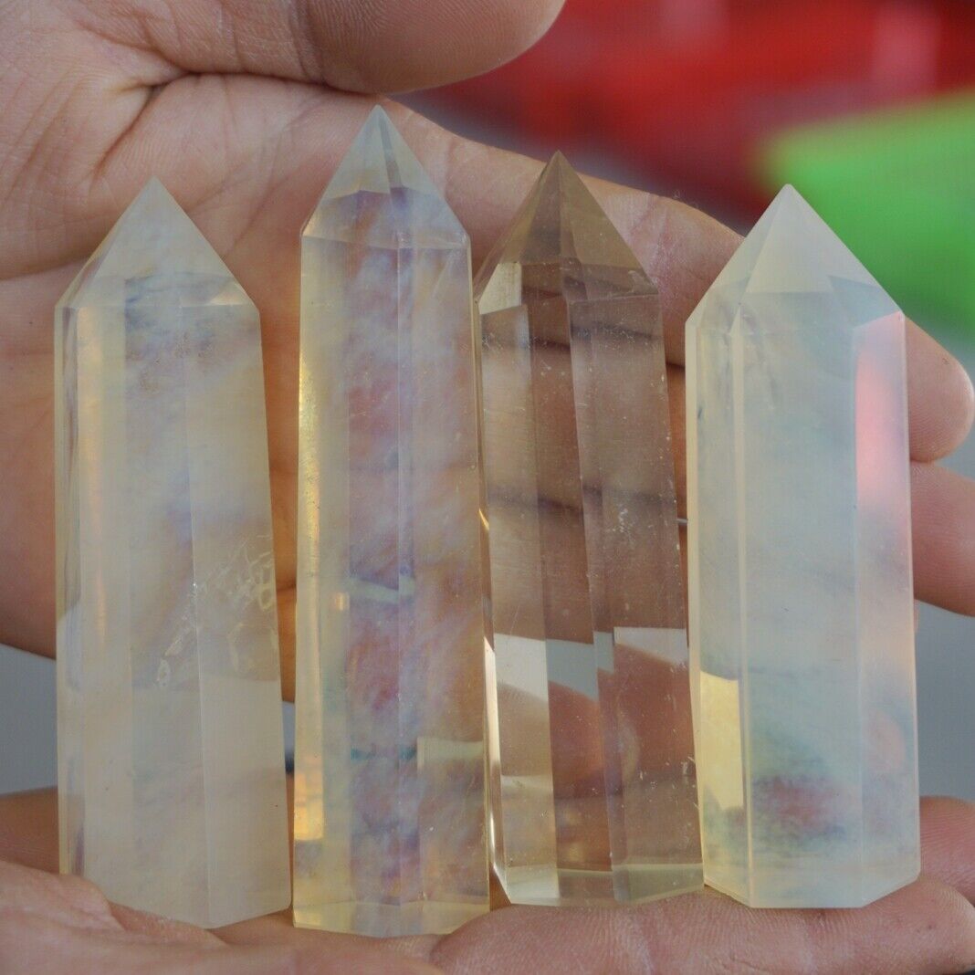 2KG 4.4LB 32Pcs Yellow Smelt Melting Quartz Crystal Point Tower Polished Healing