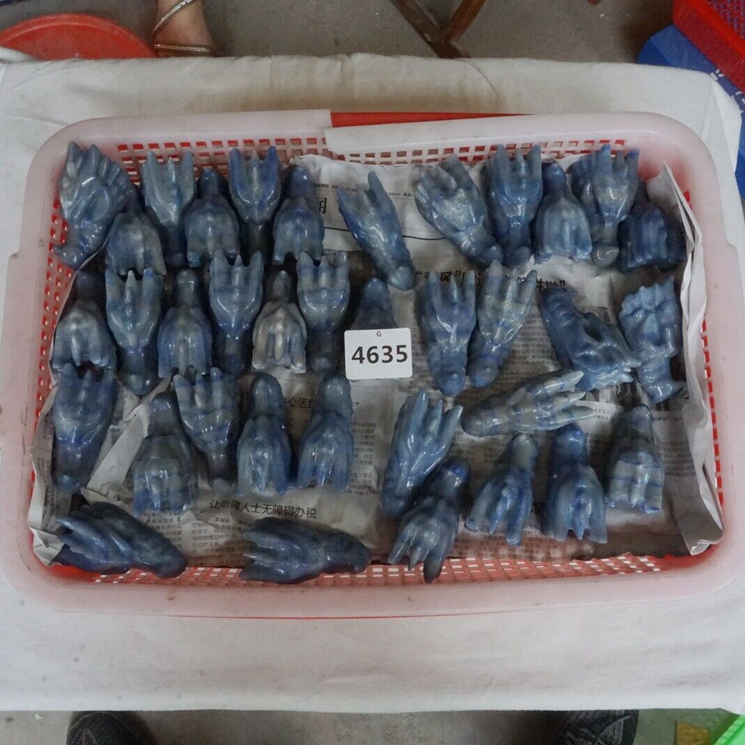 20Pcs 2.3KG Natural Blue Aventurine Jasper Crystal Dragon Head Carving Healing