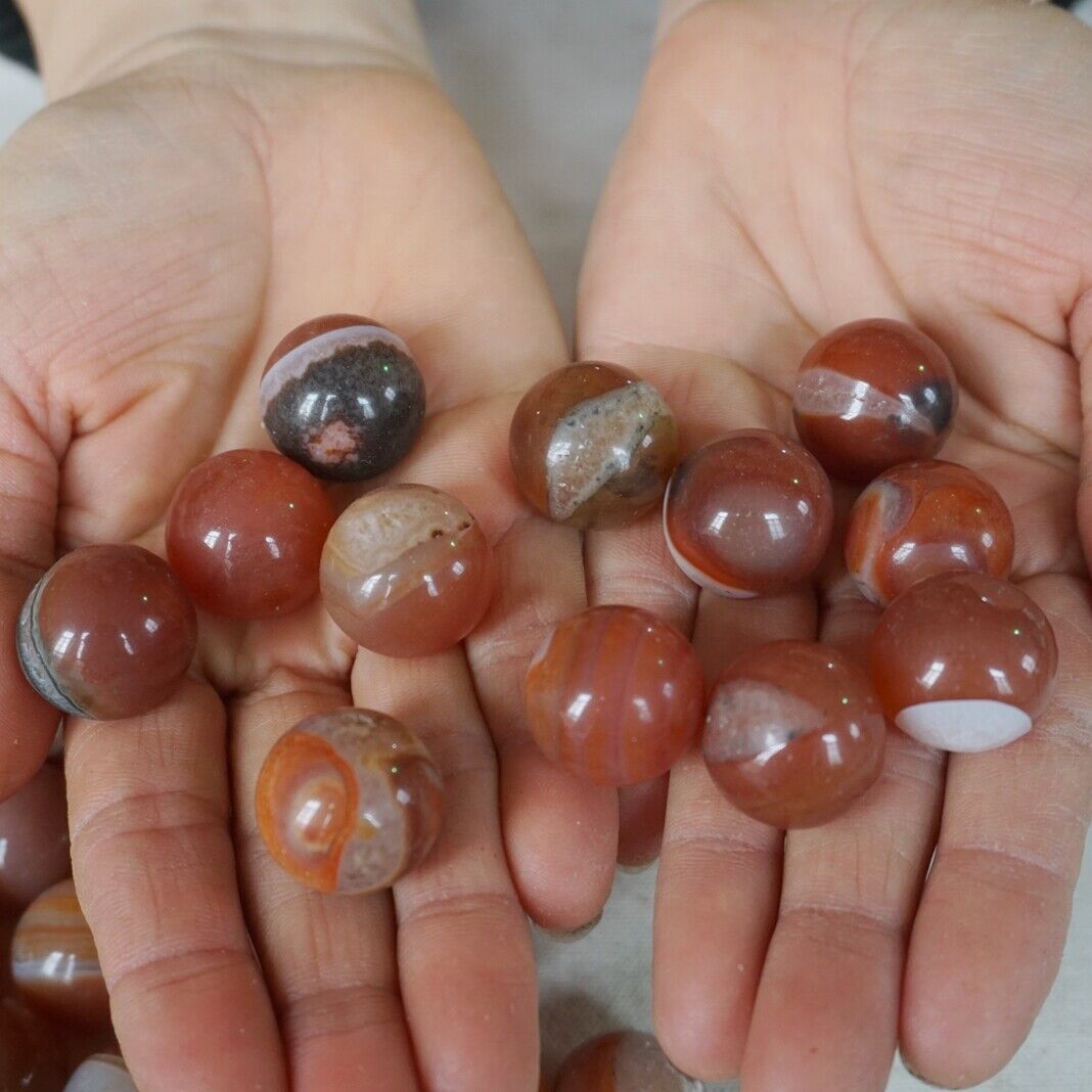 2KG 4.4LB 180Pcs Small Natural Red Carnelian Agate Crystal Sphere Ball Healing 2cm