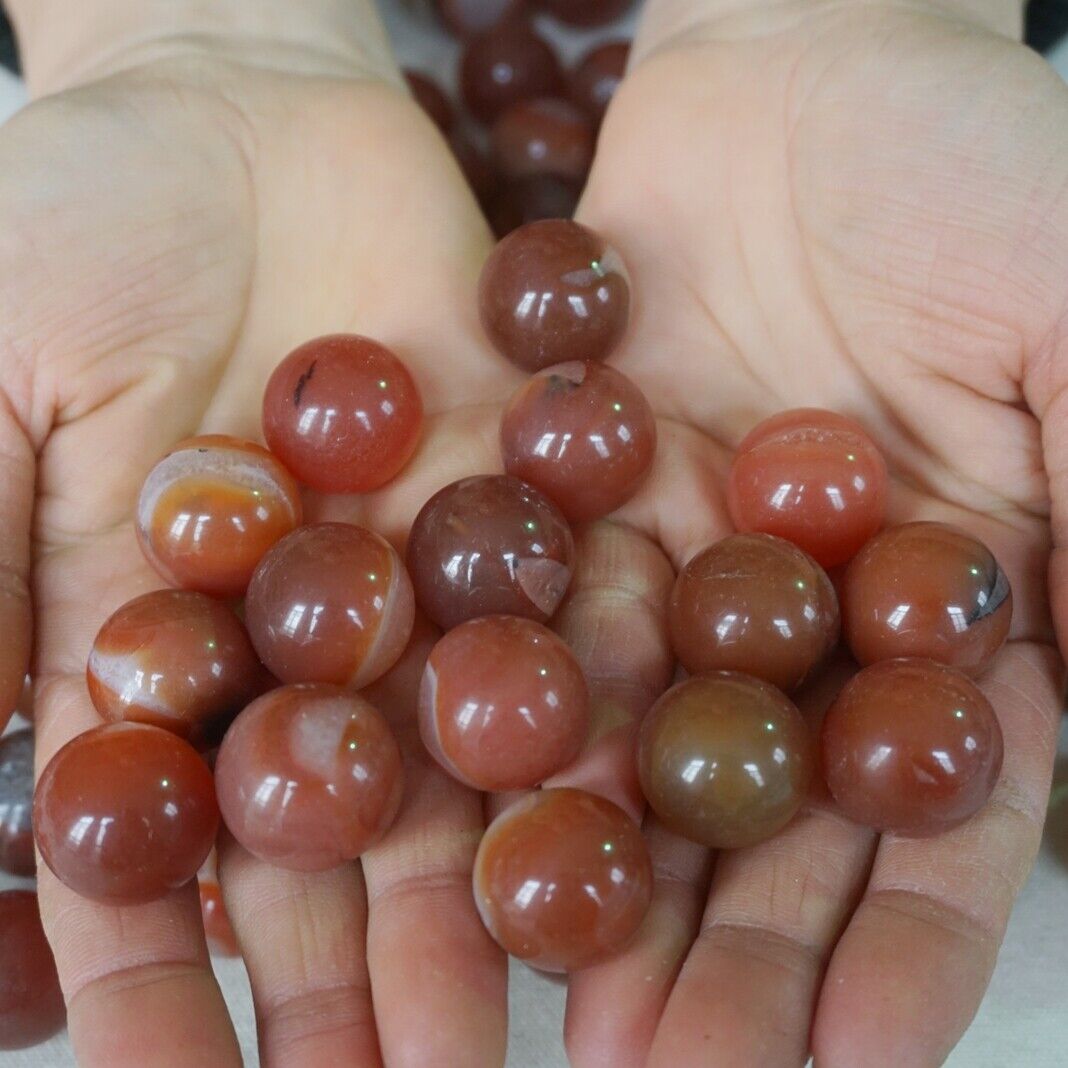 2KG 4.4LB 180Pcs Small Natural Red Carnelian Agate Crystal Sphere Ball Healing 2cm