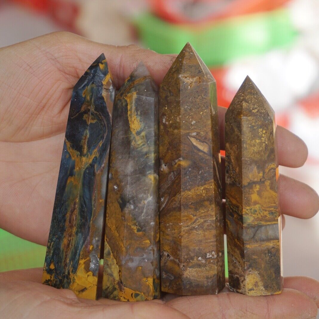 2KG 4.4LB 20Pcs Natural Chatoyant Pietersite Quartz Crystal Point Gemstone Healing